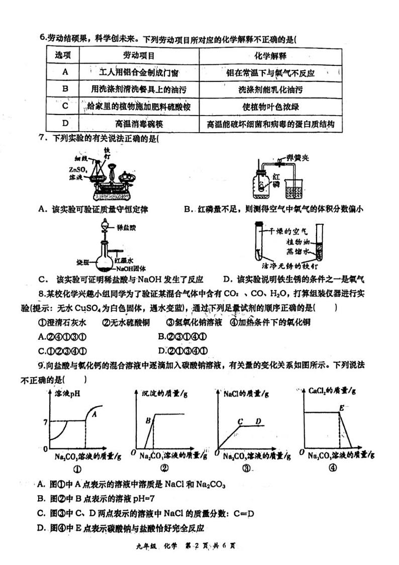 [化学]2024年陕西省西安市唐南中化学中考八模模拟化学试题(,无答案)02