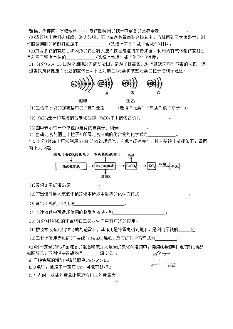 2024年陕西省西安市曲江第二中学中考第九次模拟考试化学试题第3页