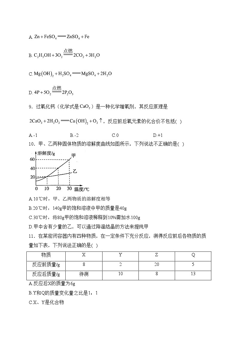 河南省中原名校联盟2024届九年级下学期中考二模化学试卷(含答案)第2页
