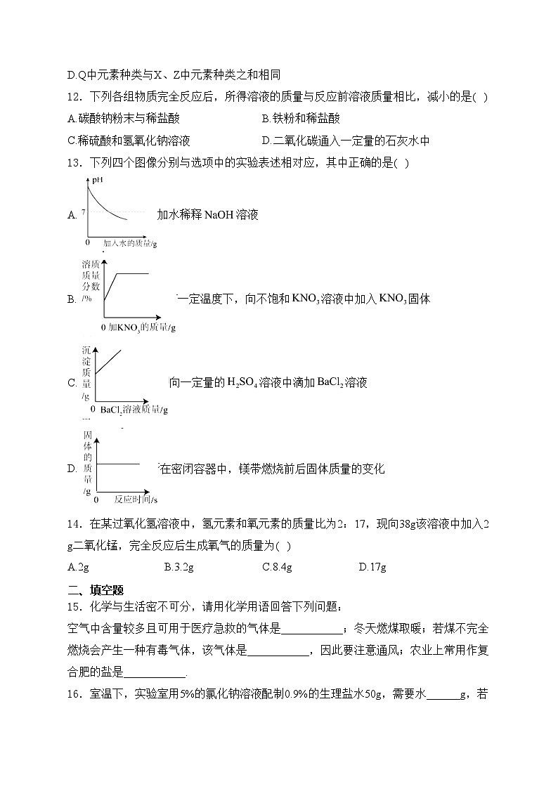 河南省中原名校联盟2024届九年级下学期中考二模化学试卷(含答案)第3页