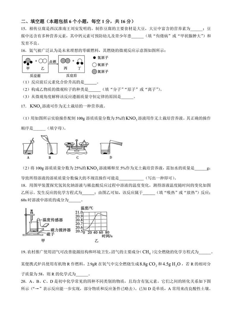 [化学]2024年河南省南阳市多校中考模拟九年级化学试题（含答案）第3页