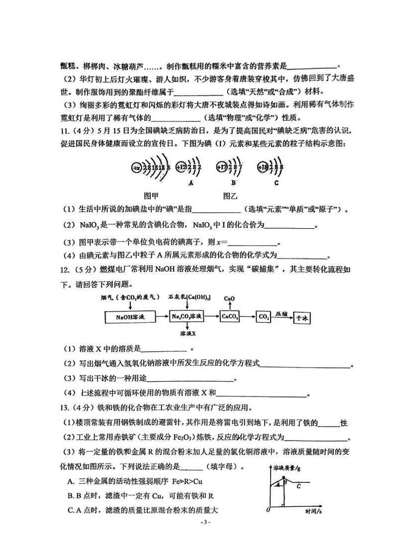 [化学]2024年陕西省西安市曲江第二中化学中考第九次模拟考试化学试题(图片版,无答案)第3页