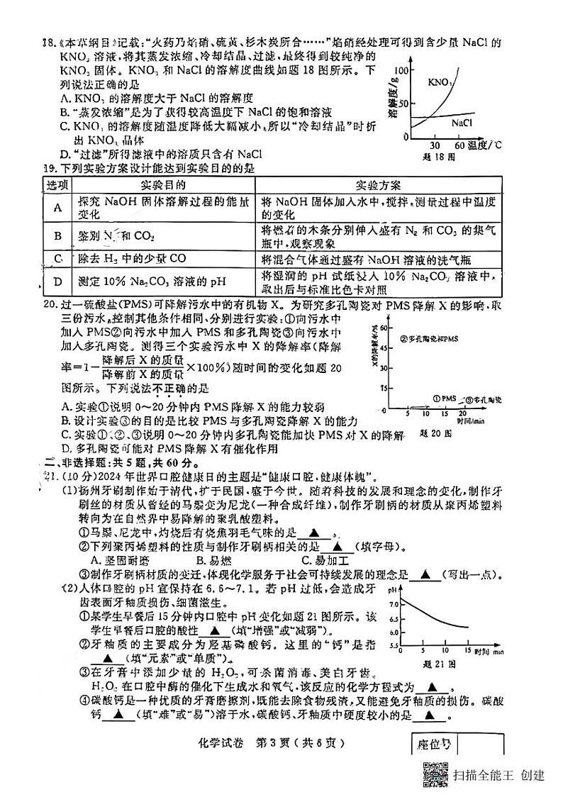 2024年江苏省扬州市中考化学试题03