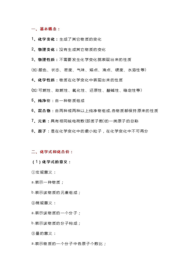 初中化学考试必考知识点总结第1页