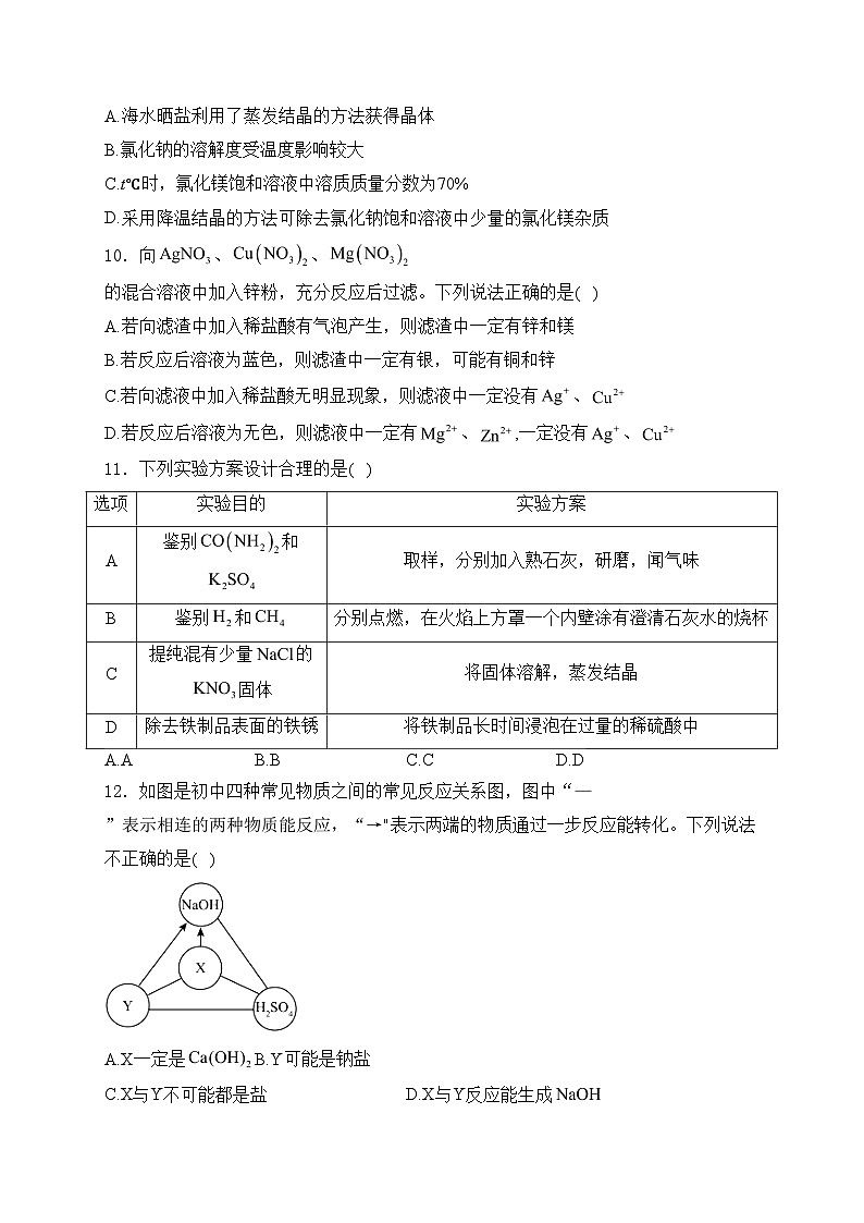 广东省2024届九年级下学期中考模拟综合测试卷（二）化学试卷(含答案)03