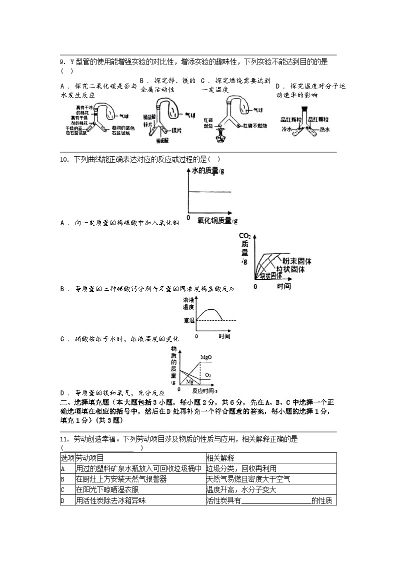 [化学]江西省鹰潭市2024年中考一模化学试题02