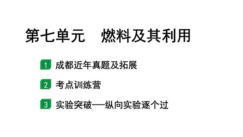 2024成都中考化学二轮复习 第七单元 燃料及其利用（课件）第1页