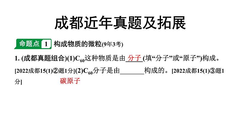 2024成都中考化学二轮复习 第三单元 物质构成的奥秘（课件）第2页