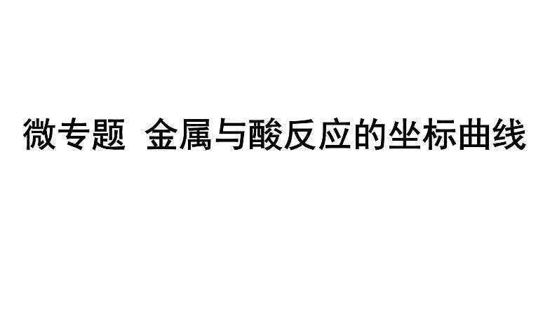 2024成都中考化学二轮复习之中考题型研究 微专题 金属与酸反应的坐标曲线（课件）第1页