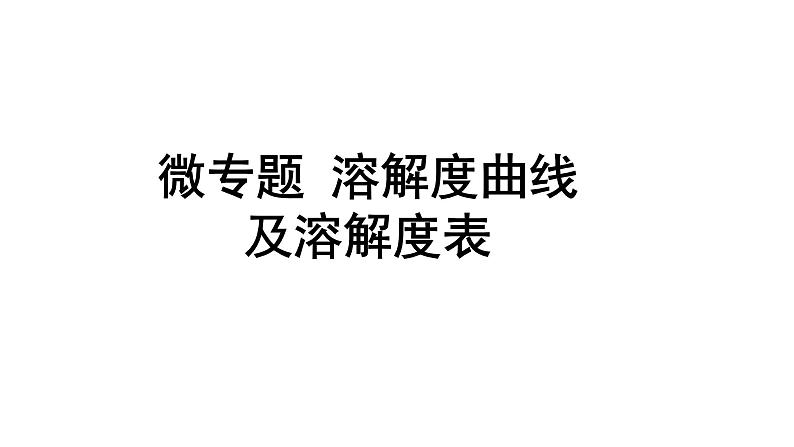 2024成都中考化学二轮复习之中考题型研究 微专题 溶解度曲线及溶解度表（课件）01