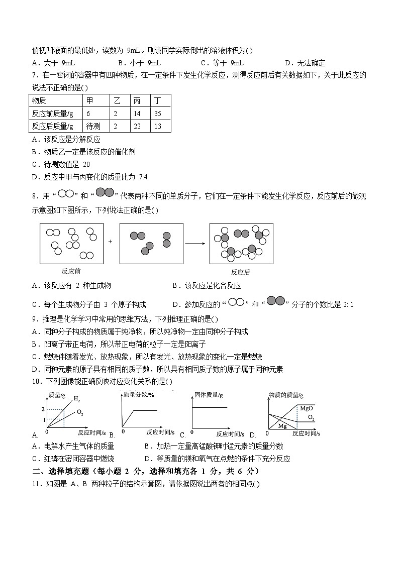 江西省九江市永修县第三中学2023-2024学年九年级上学期阶段（三）质量检测化学试题（含答案）第2页