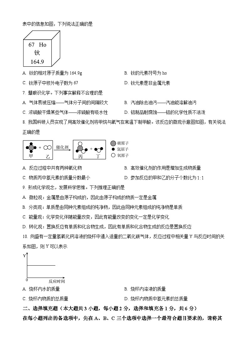 2024年江西省中考真题化学真题（原卷版+解析版）02