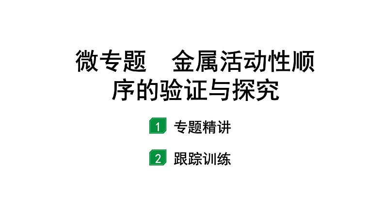 2024福建中考化学二轮复习微专题 金属活动性顺序的验证与探究（课件）第1页