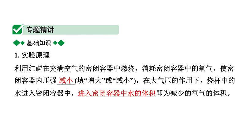 2024福建中考化学二轮中考题型研究 微专题9 空气中氧气含量的测定（课件）02