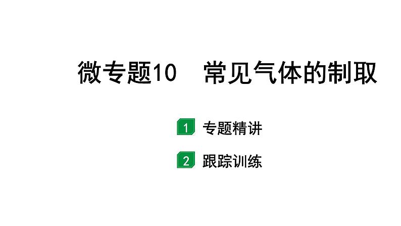 2024福建中考化学二轮中考题型研究 微专题10 常见气体的制取（课件）第1页