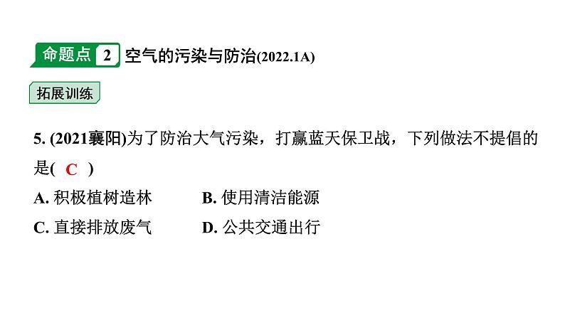 2024福建中考化学二轮中考题型研究 专题二  空气  氧气（课件）第6页