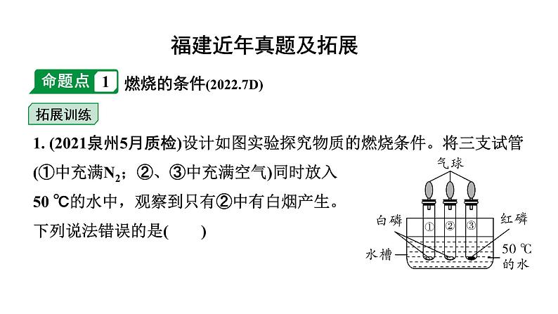 2024福建中考化学二轮中考题型研究 专题十三 化学与能源和资源的利用（课件）第2页