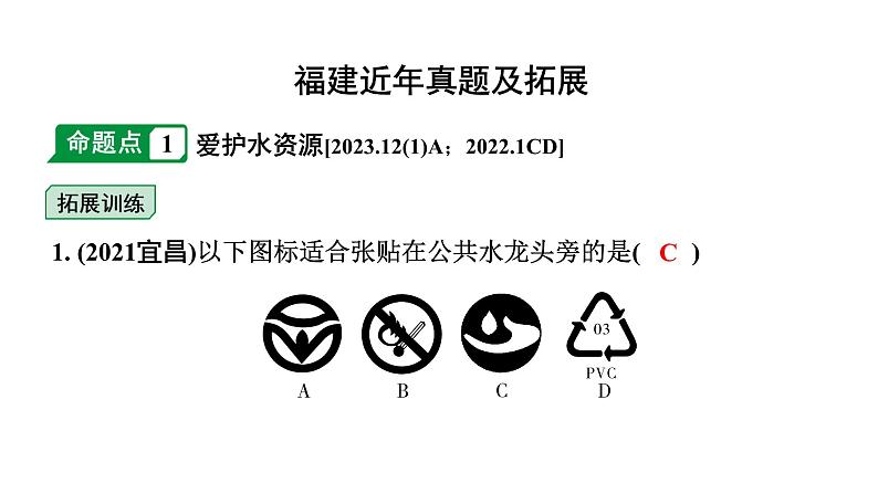 2024福建中考化学二轮中考题型研究 专题四 自然界的水（课件）第2页