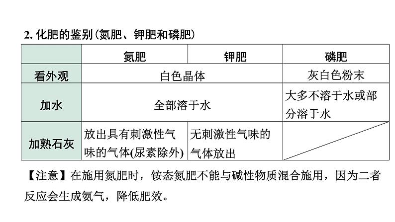 2024福建中考化学一轮复习 微专题3 化学肥料（课件）第4页