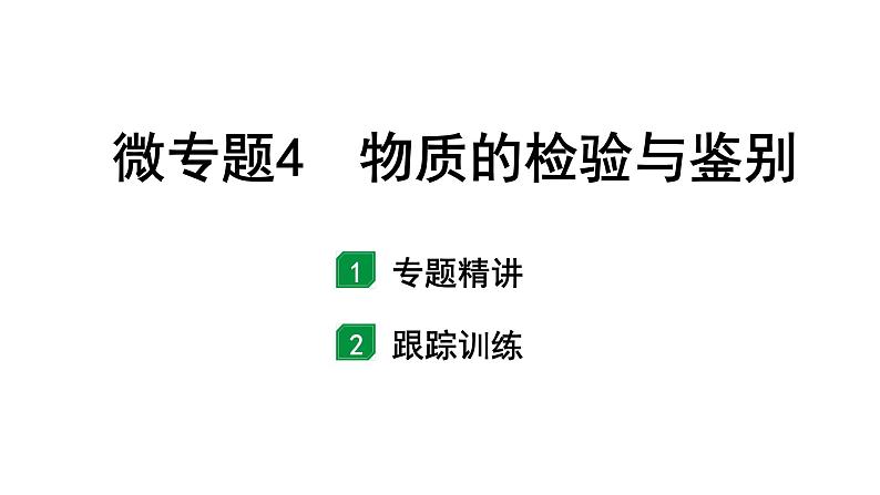 2024福建中考化学一轮复习 微专题4 物质的检验与鉴别（课件）第1页