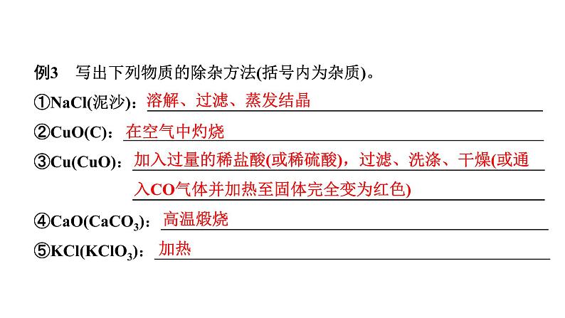 2024福建中考化学一轮复习 微专题5  物质的除杂（课件）第8页