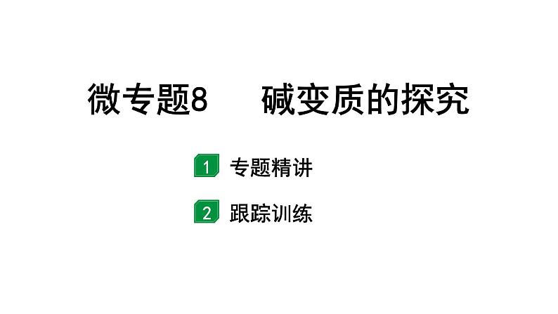 2024福建中考化学一轮复习 微专题8 碱变质的探究（课件）01