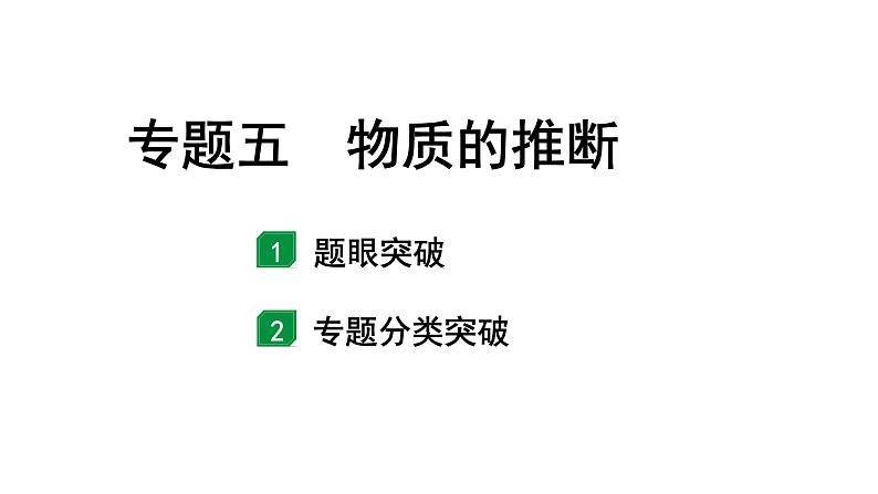 2024甘肃中考化学二轮复习之中考题型研究 专题五 物质的推断（课件）第1页