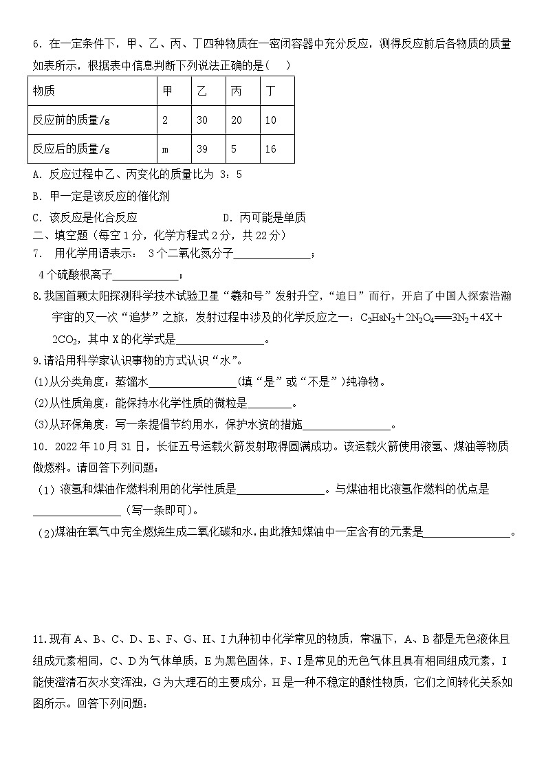 内蒙古自治区乌兰察布市化德县第三中学2023-2024学年九年级12月月考化学试卷02