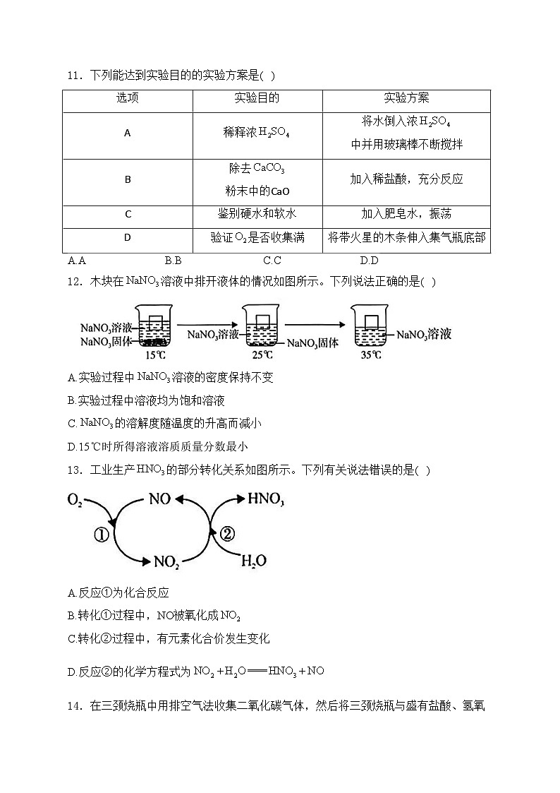 四川省眉山市2024届中考化学试卷(含答案)03