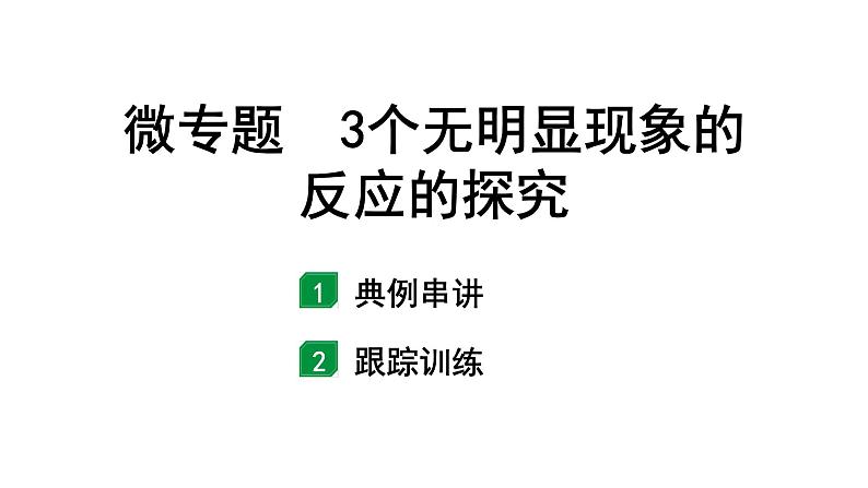 2024甘肃中考化学一轮复习 微专题 3个无明显现象的反应的探究（课件）第1页