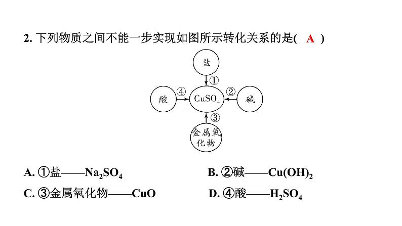 2024甘肃中考化学一轮复习 微专题 物质间的相互反应及规律（课件）第4页