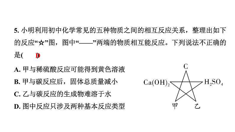 2024甘肃中考化学一轮复习 微专题 物质间的相互反应及规律（课件）第7页