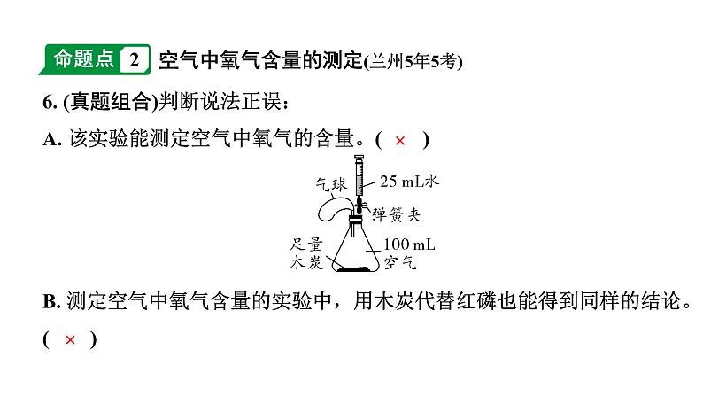 2024甘肃中考化学一轮复习之中考考点研究 第二单元 我们周围的空气（课件）第7页