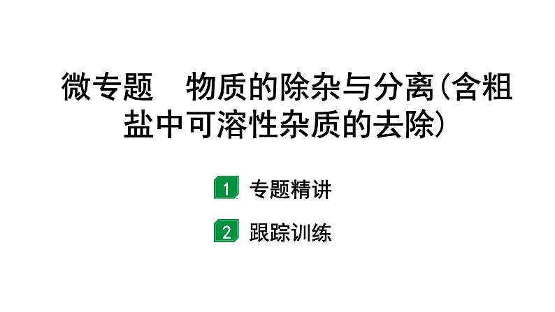 2024甘肃中考化学一轮复习之中考考点研究 微专题 物质的除杂与分离（含粗盐中可溶性杂质的去除）（课件）01