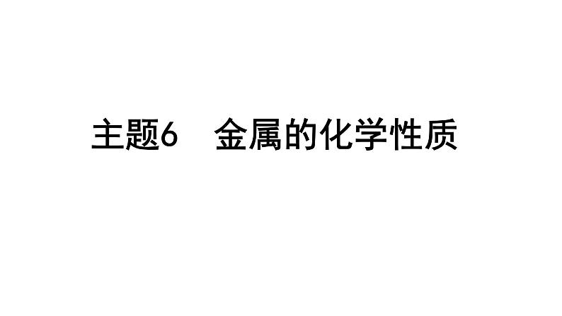 2024贵州中考化学二轮专题复习 主题6 金属的化学性质（课件）第1页