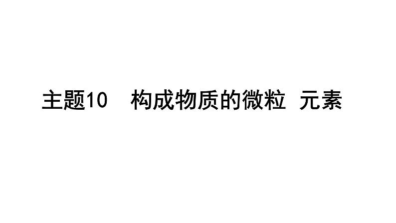 2024贵州中考化学二轮专题复习 主题10 构成物质的微粒  元素（课件）第1页