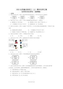 [化学]2023北京重点校初三上学期期中分类汇编：式与价(选择题)