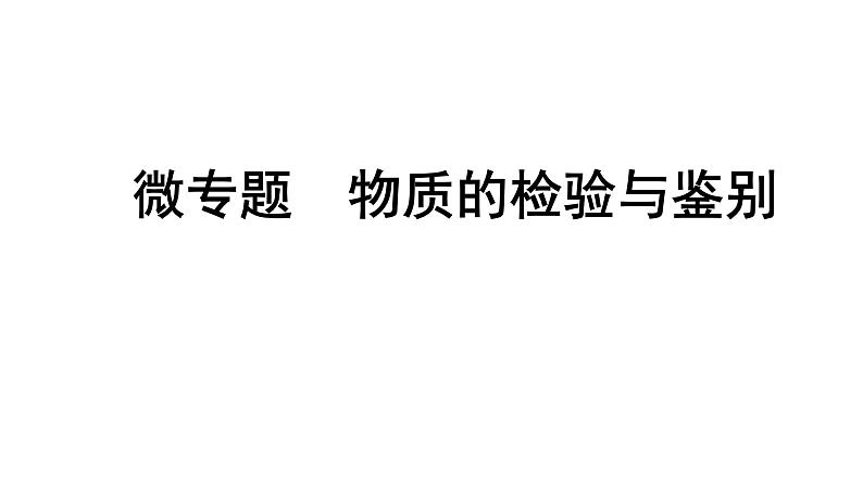 2024海南中考化学二轮重点专题突破 微专题 物质的检验与鉴别（课件）第1页