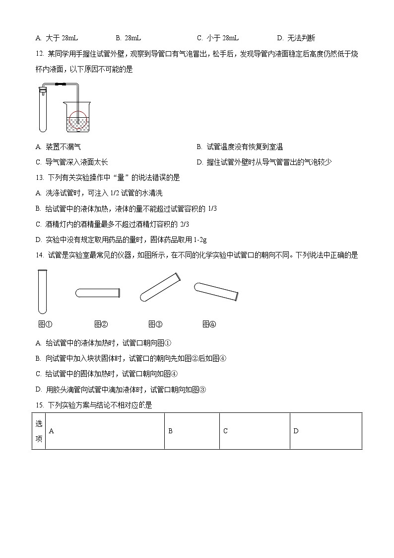 河南省信阳市平桥区查山乡初级中学2023-2024学年九年级上学期开学化学试题（解析版）03