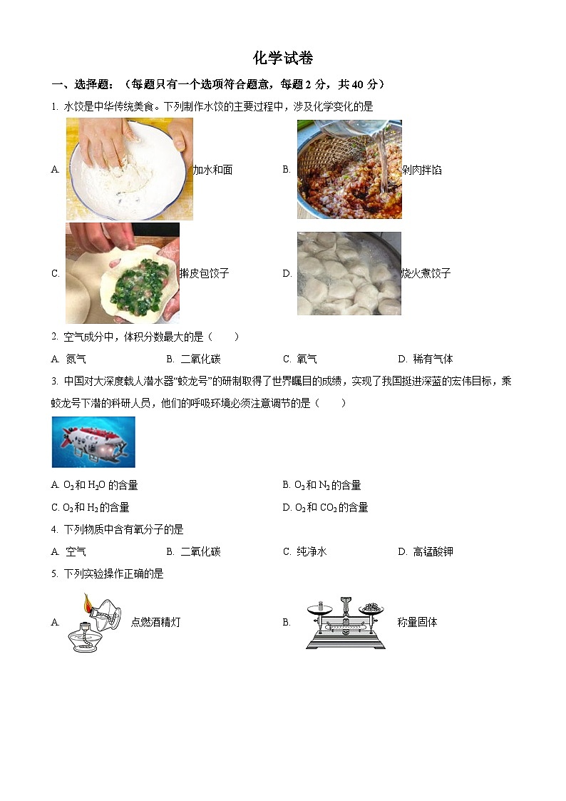 吉林省长春市第一〇八学校2022-2023学年九年级上学期开学化学试题（解析版）第1页