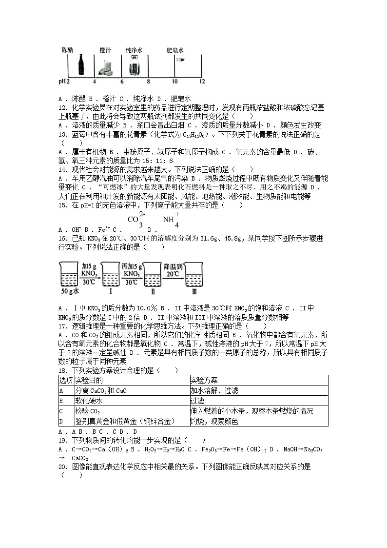[化学][二模]广西河池市宜州区2023年中考试题02
