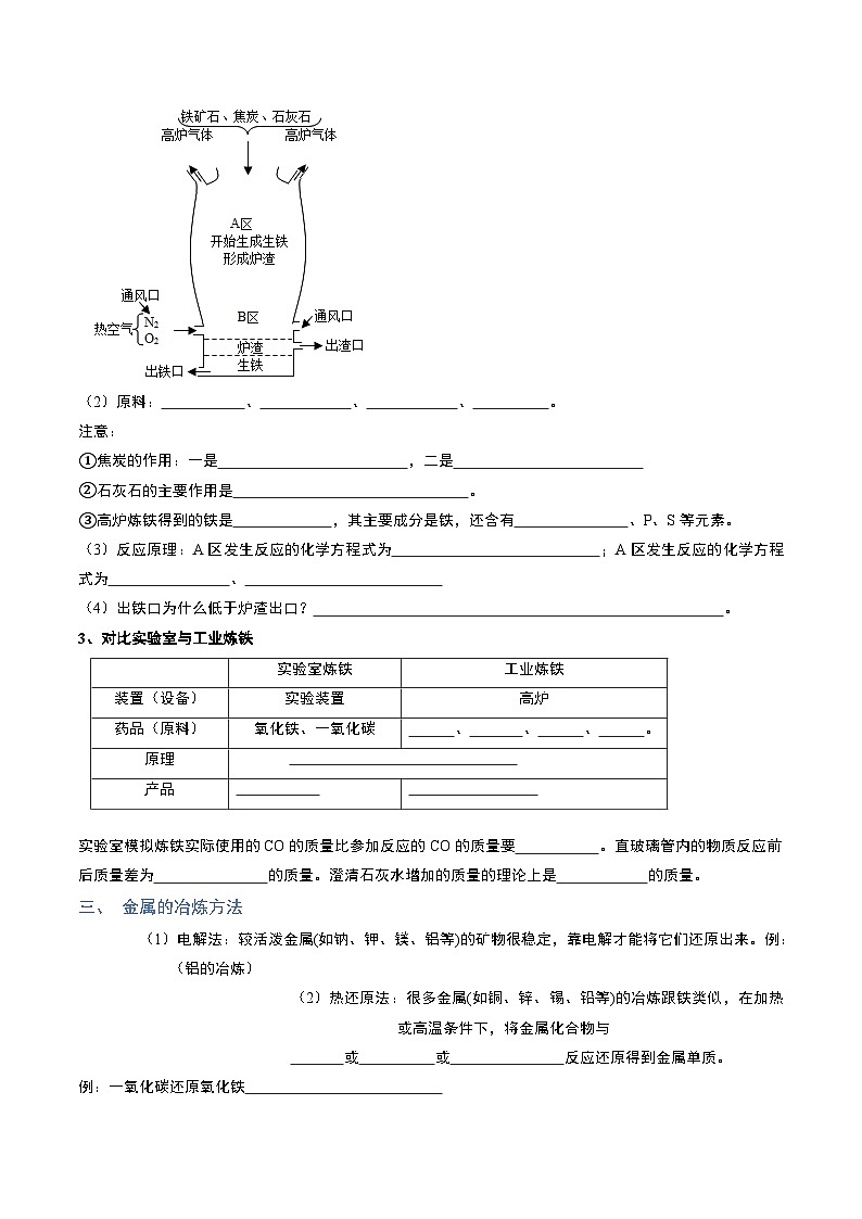 第2节  金属矿物  铁的冶炼（共2课时）（分层练习）-2023-2024学年九年级化学上册（沪教版）02