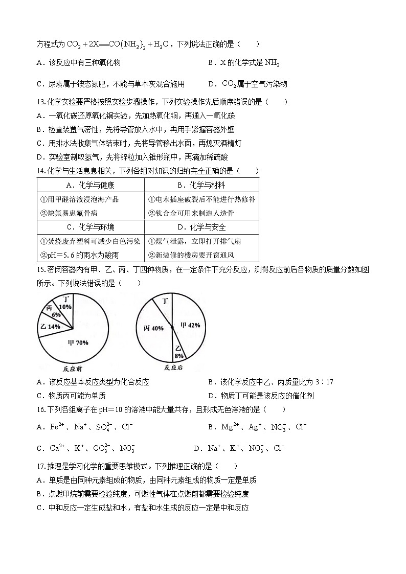 2024年黑龙江省龙东地区中考真题化学真题03