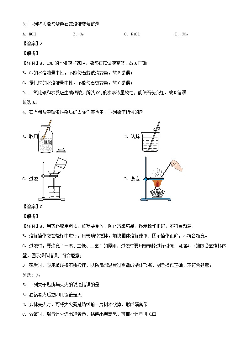 2024年四川眉山中考真题化学试题及答案02