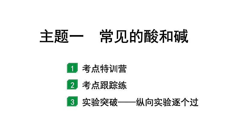 2024北部湾经济区中考化学二轮复习主题一  常见的酸和碱  （课件）第1页