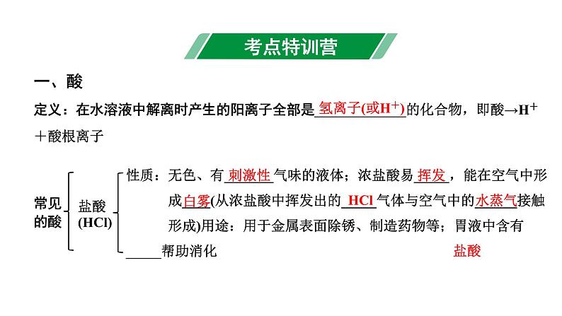 2024北部湾经济区中考化学二轮复习主题一  常见的酸和碱  （课件）第3页