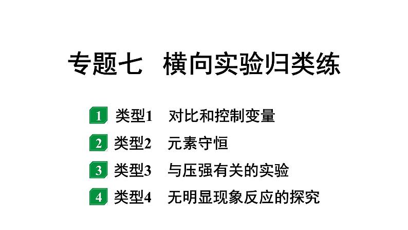 2024河南中考化学二轮重点专题突破 专题七  横向实验归类练（课件）第1页