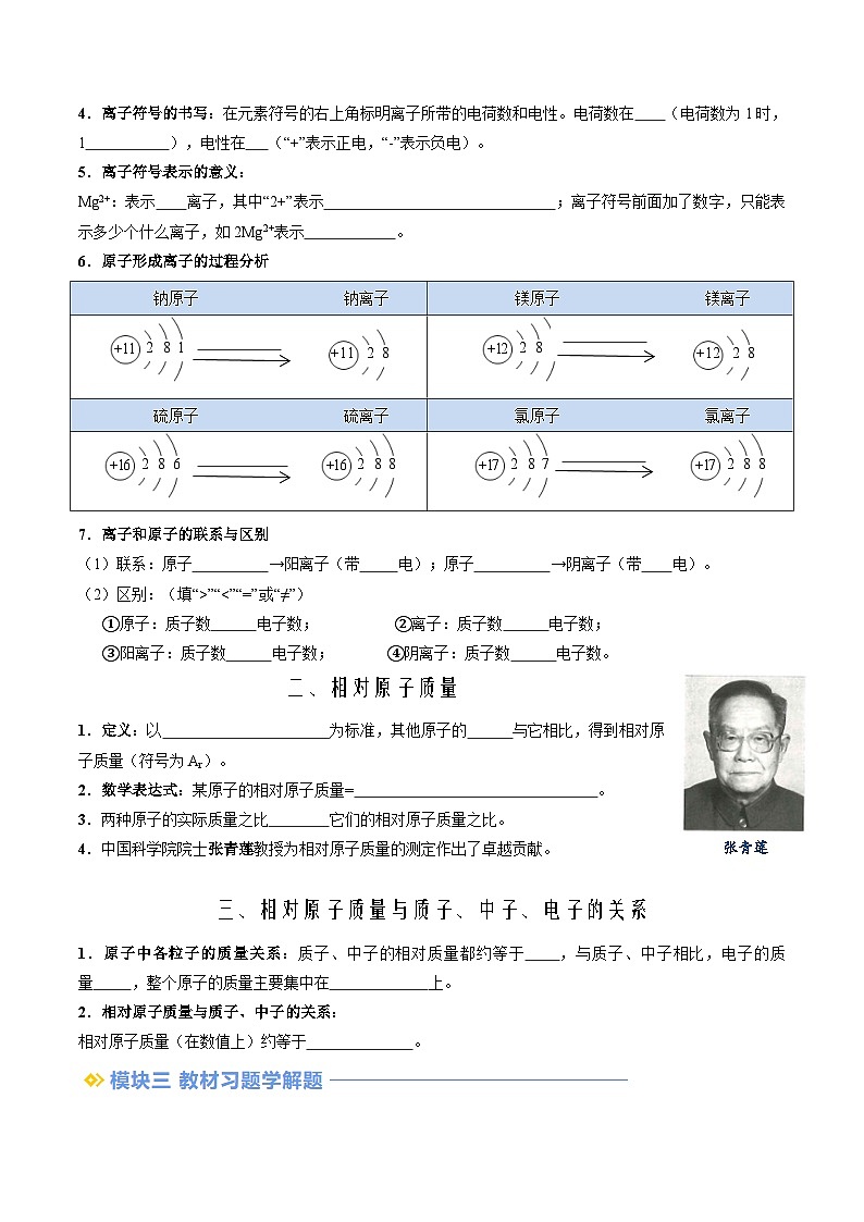 第11讲 离子、相对原子质量（学生版）-新九年级化学暑假衔接讲义（人教版）第2页