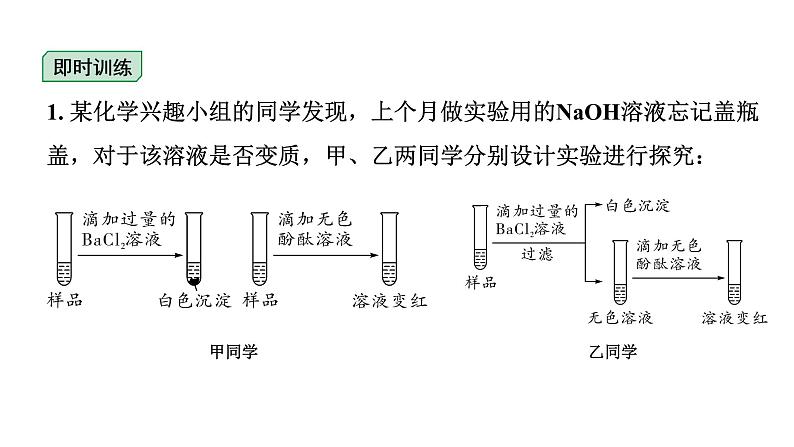 2024湖北中考化学二轮专题复习 微专题  氢氧化钠、氢氧化钙变质的探究（课件）第5页