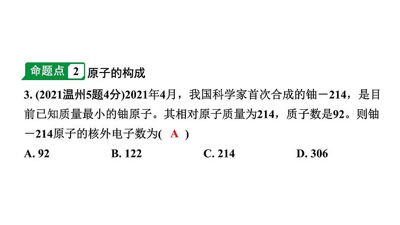 2024江苏中考化学二轮中考考点研究 第1讲 构成物质的微粒  元素（课件）第4页